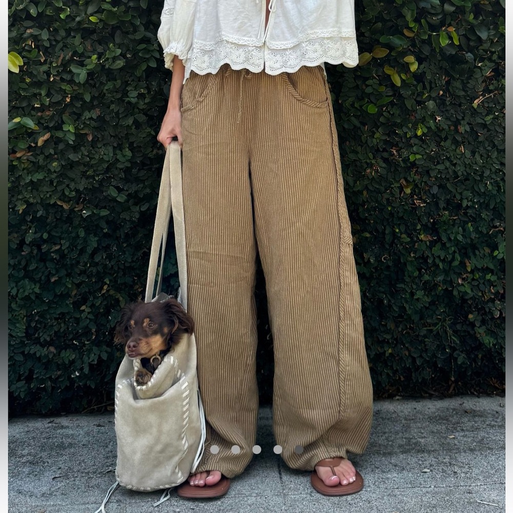 FREE PEOPLE | SOMETHING GOOD PULL ON BARREL PANTS | LEAF GREEN | SIZE LARGE